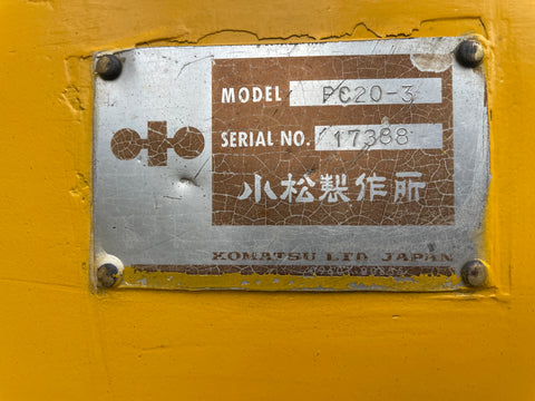025.03 Komatsu PC20-3 Mini Excavator S/N 17388