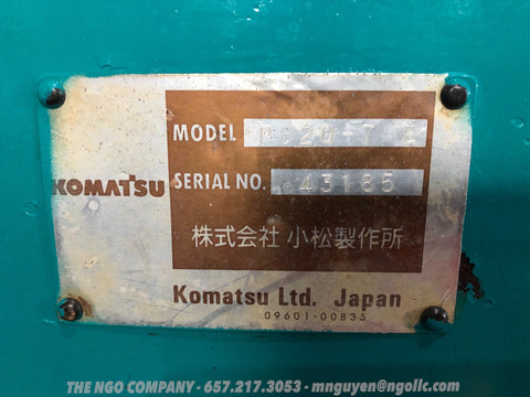 014.03 Komatsu PC20-7E Mini Excavator S/N 43185