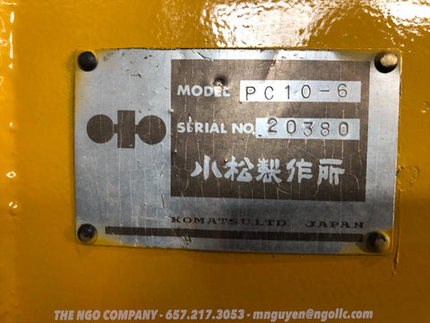 013.01 Komatsu PC10-6 Mini Excavator S/N 20380