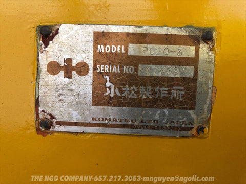 015.03 Komatsu PC20-3 Mini Excavator S/N 17239